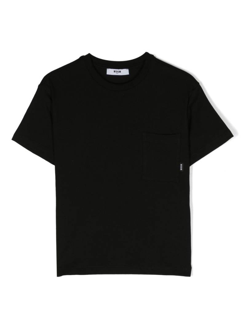 MSGM Kids chest-pocket crew-neck T-shirt - Black von MSGM Kids