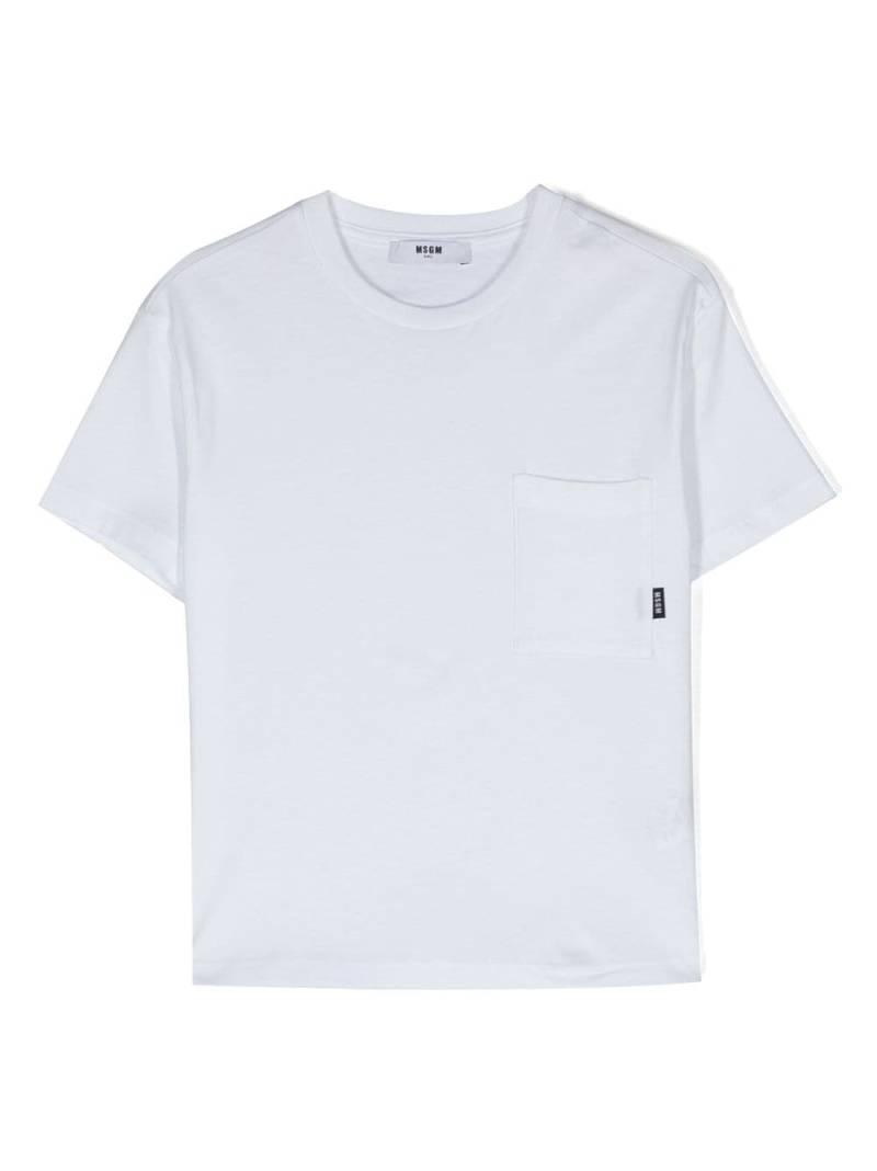 MSGM Kids chest-pocket crew-neck T-shirt - White von MSGM Kids