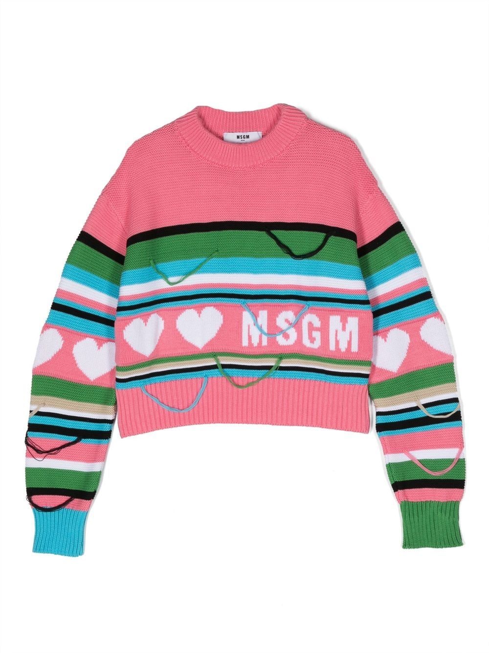 MSGM Kids colour-block cotton sweater - Pink von MSGM Kids