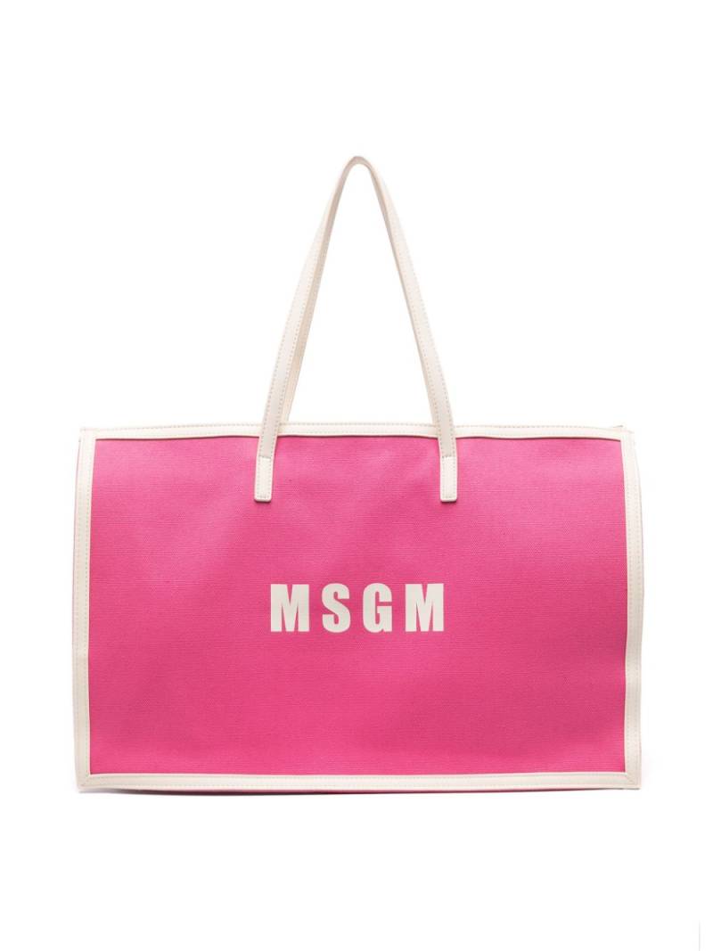 MSGM Kids contrasting-edge tote bag - Pink von MSGM Kids