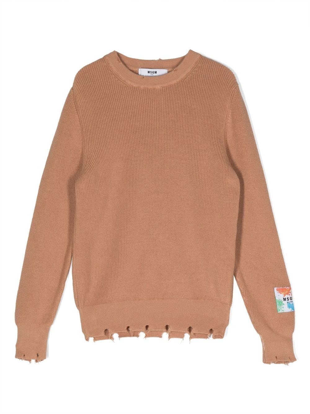 MSGM Kids distressed-finish jumper - Brown von MSGM Kids