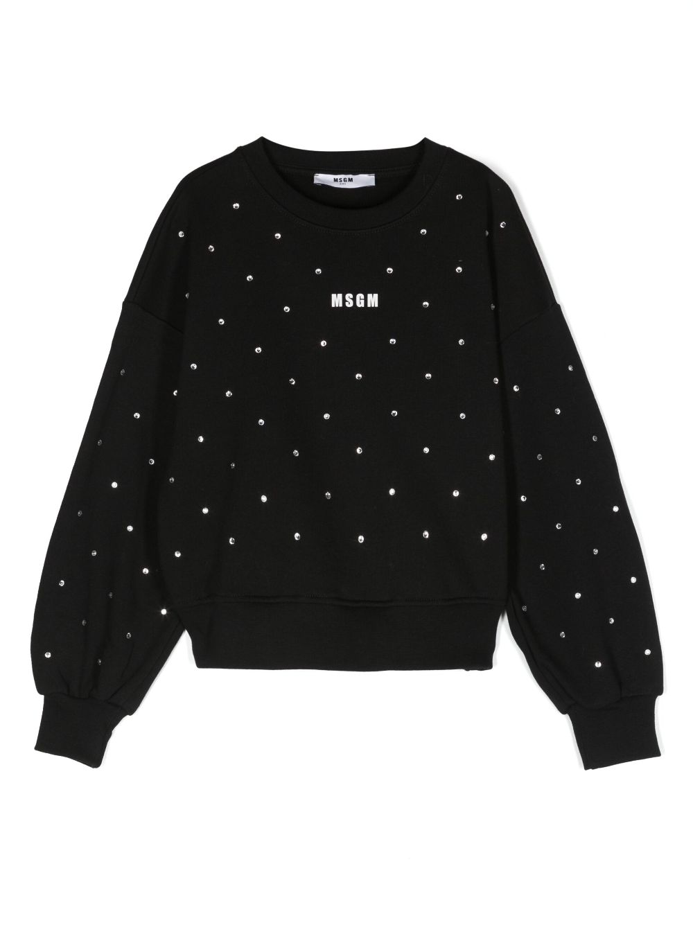 MSGM Kids crystal-embellished cotton sweatshirt - Black von MSGM Kids