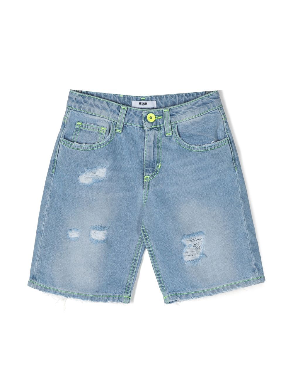 MSGM Kids distressed-effect shorts - Blue von MSGM Kids