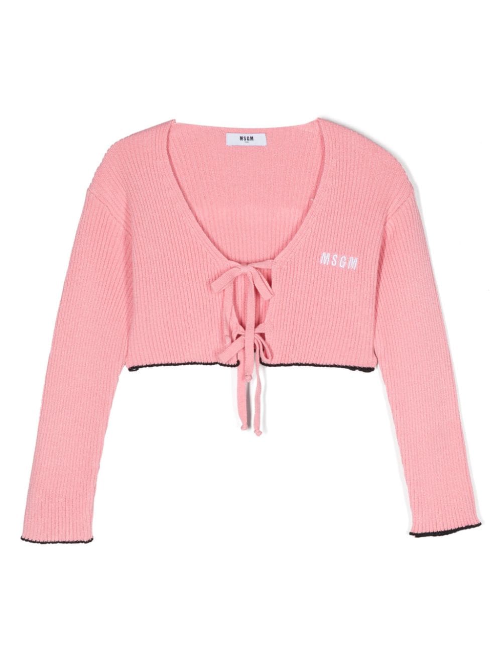 MSGM Kids embroidered-logo cropped cardigan - Pink von MSGM Kids