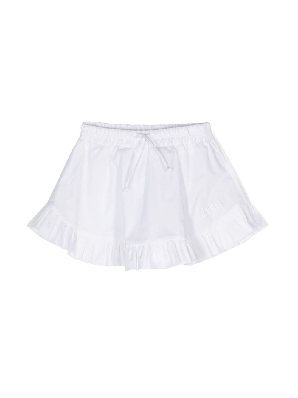 MSGM Kids embroidered-logo poplin skirt - White von MSGM Kids