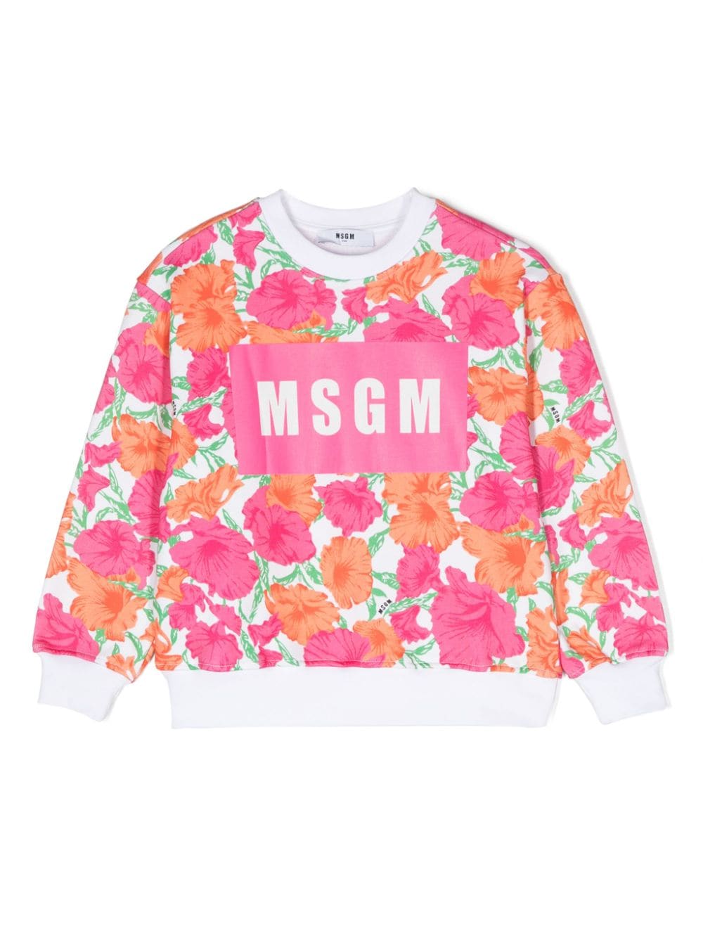 MSGM Kids floral-print cotton sweatshirt - Pink von MSGM Kids