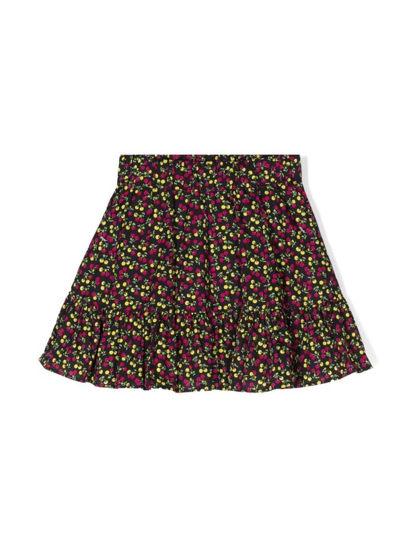MSGM Kids floral-print flared skirt - Black von MSGM Kids