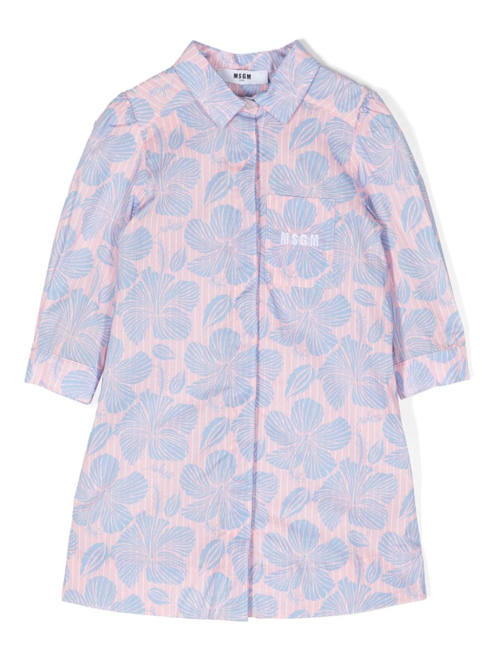 MSGM Kids floral-print shirt dress - Pink von MSGM Kids