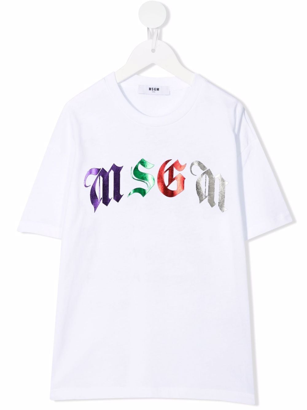 MSGM Kids foil logo-print T-shirt - White von MSGM Kids