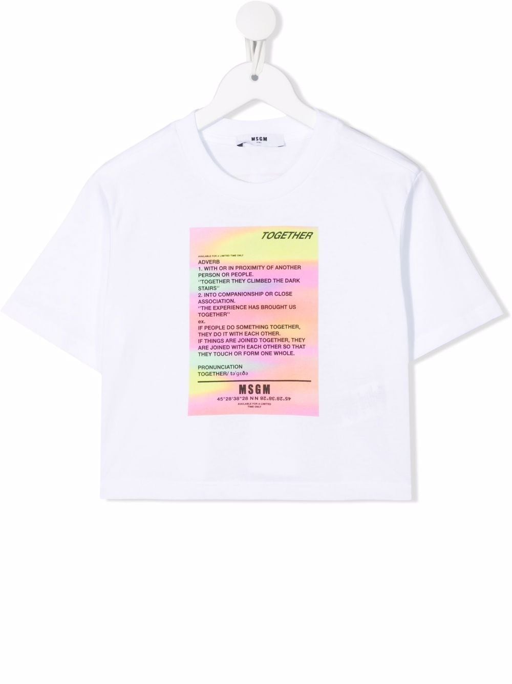 MSGM Kids graphic-print cropped T-shirt - White von MSGM Kids