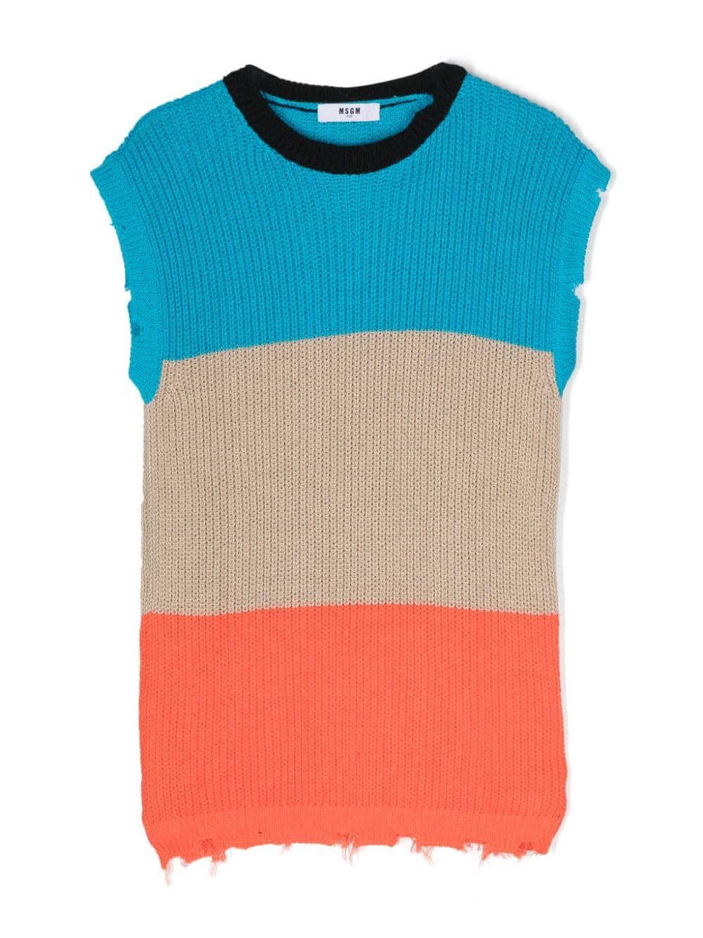 MSGM Kids intarsia-knit cotton vest - Blue von MSGM Kids