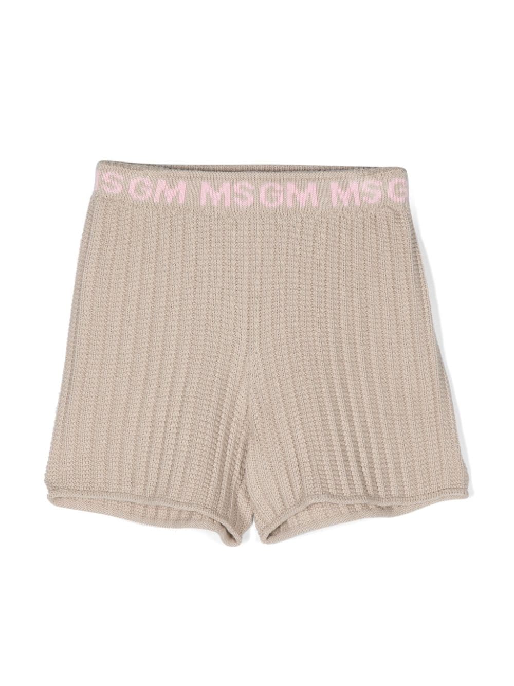 MSGM Kids knitted cotton shorts - Neutrals von MSGM Kids