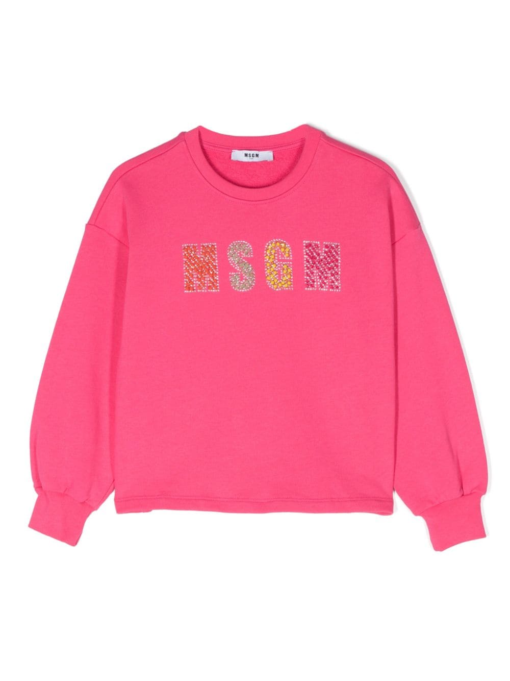 MSGM Kids logo-embellished cotton sweatshirt - Pink von MSGM Kids