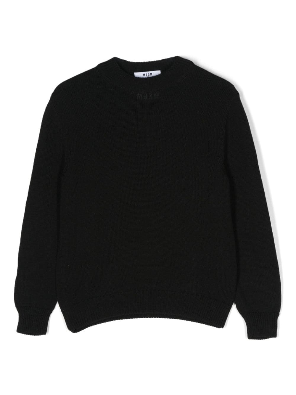 MSGM Kids logo-embroidered cotton jumper - Black von MSGM Kids