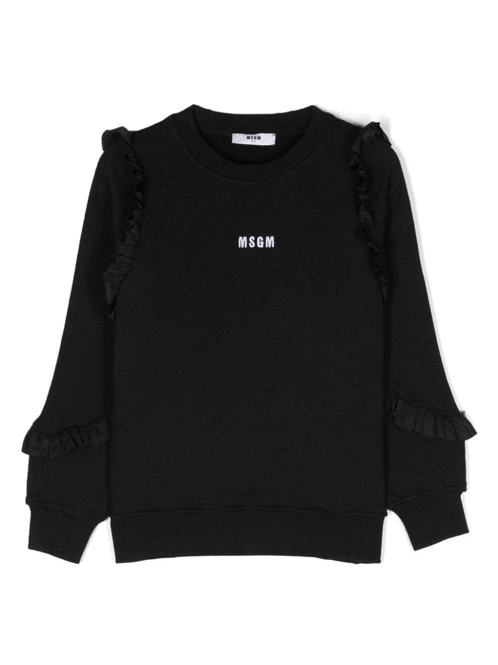 MSGM Kids logo-embroidered cotton sweatshirt - Black von MSGM Kids