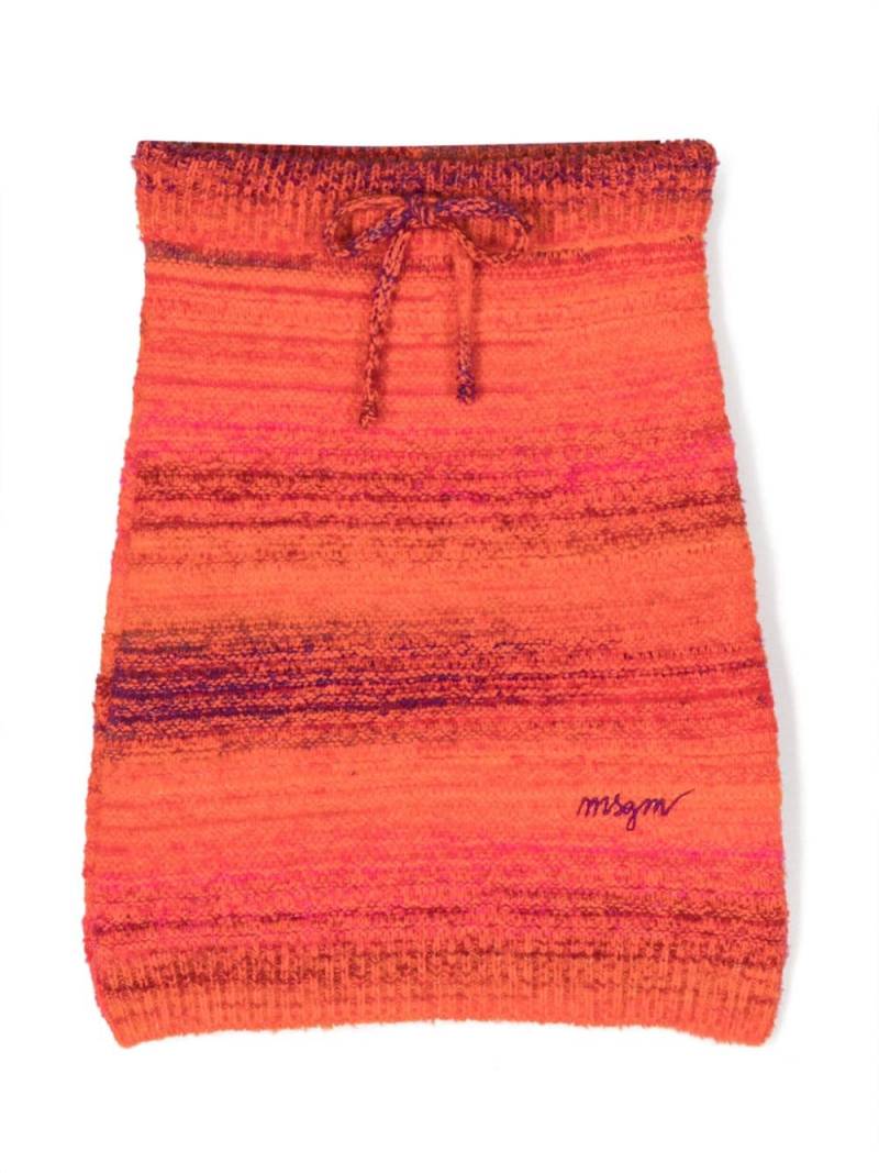 MSGM Kids logo-embroidered drawstring-waistband skirt - Orange von MSGM Kids