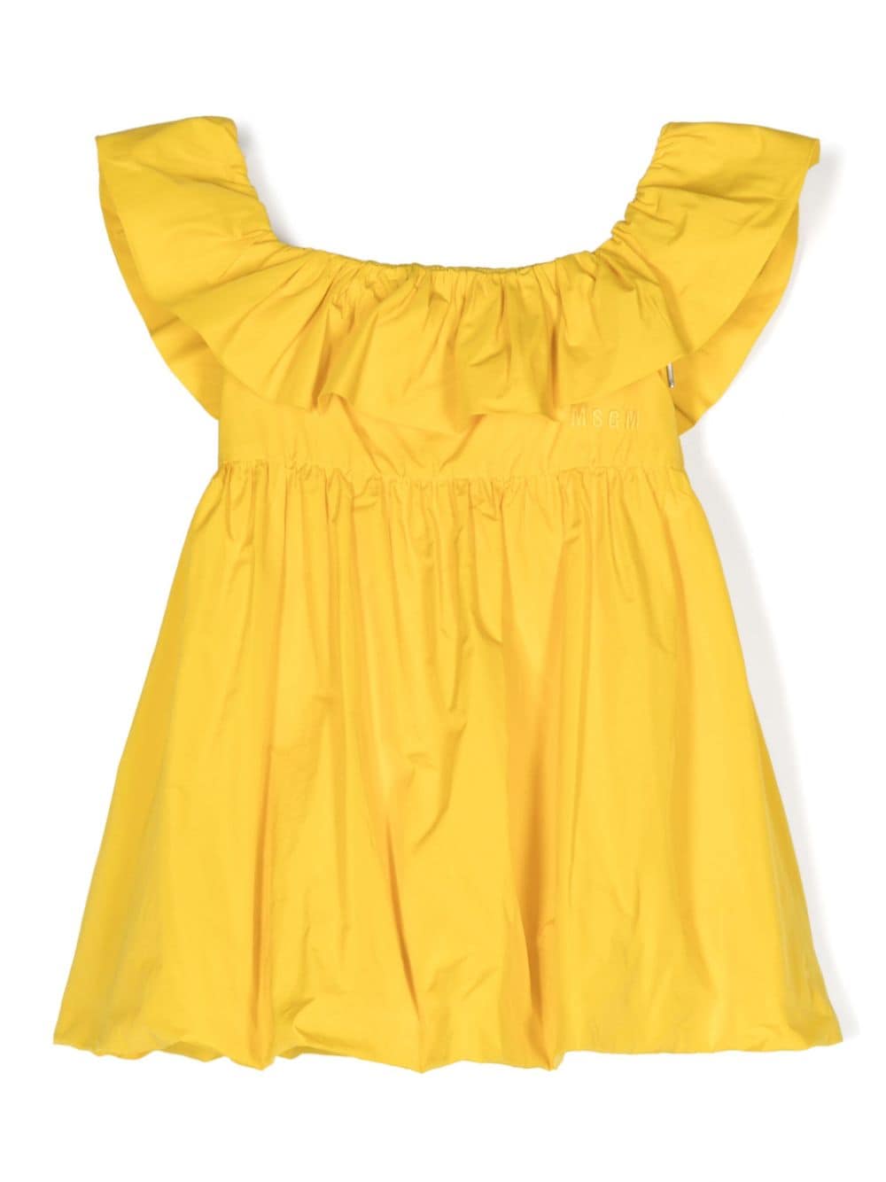 MSGM Kids logo-embroidered midi dress - Yellow von MSGM Kids