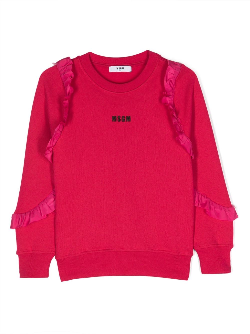 MSGM Kids logo-embroidered ruffle-detailing sweatshirt - Pink von MSGM Kids