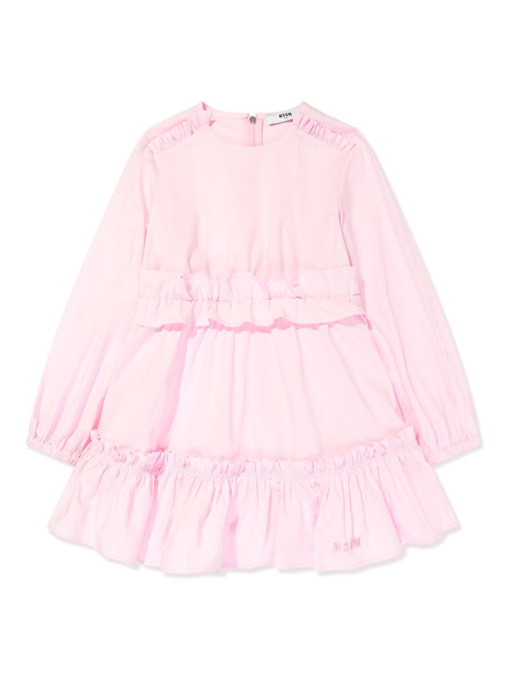 MSGM Kids logo-embroidered ruffled dress - Green von MSGM Kids