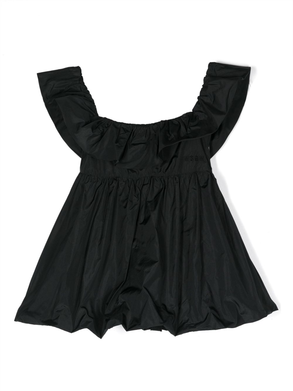 MSGM Kids logo-embroidered taffeta dress - Black von MSGM Kids