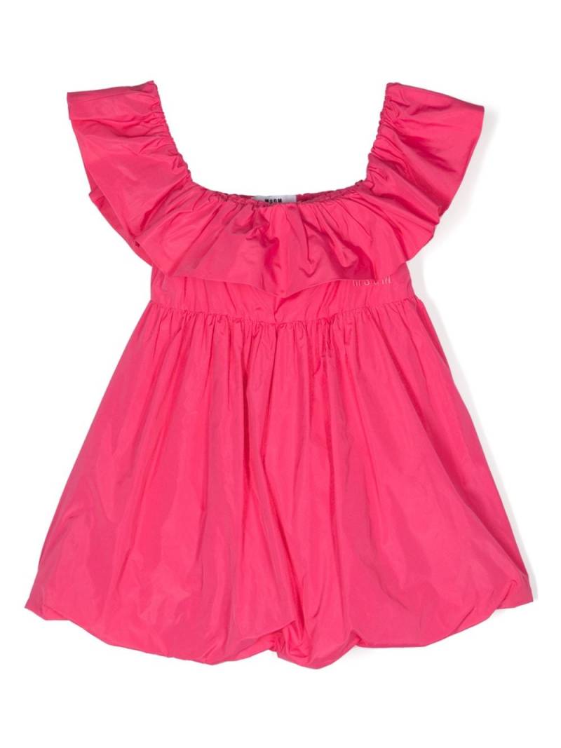 MSGM Kids logo-embroidered taffeta dress - Pink von MSGM Kids