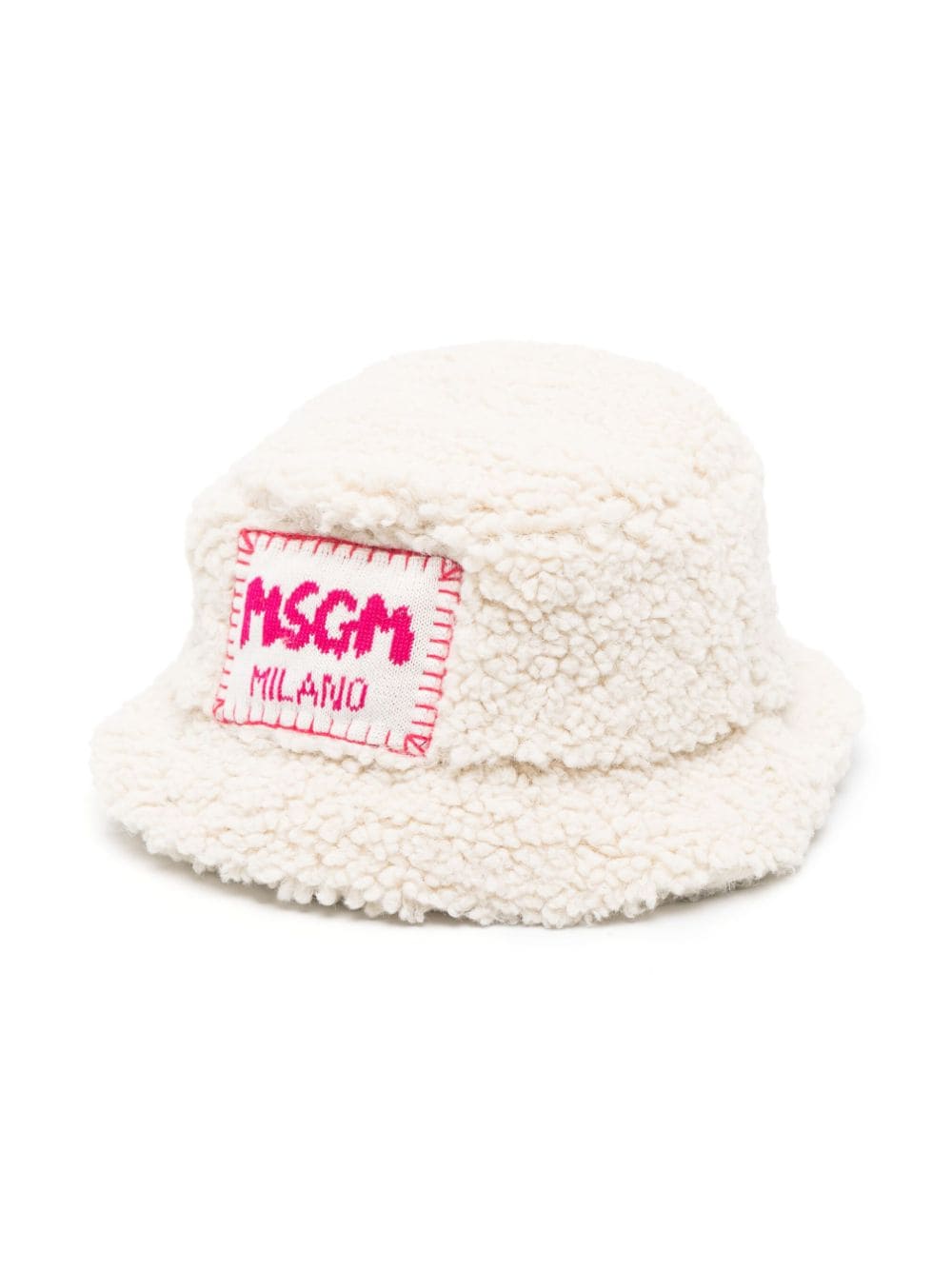 MSGM Kids logo-patch bucket hat - Neutrals von MSGM Kids