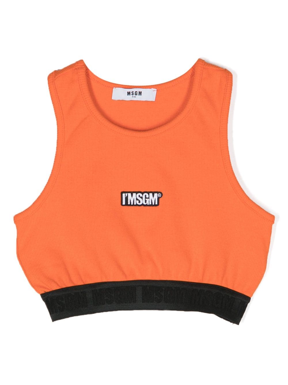 MSGM Kids logo-patch cropped top - Orange von MSGM Kids
