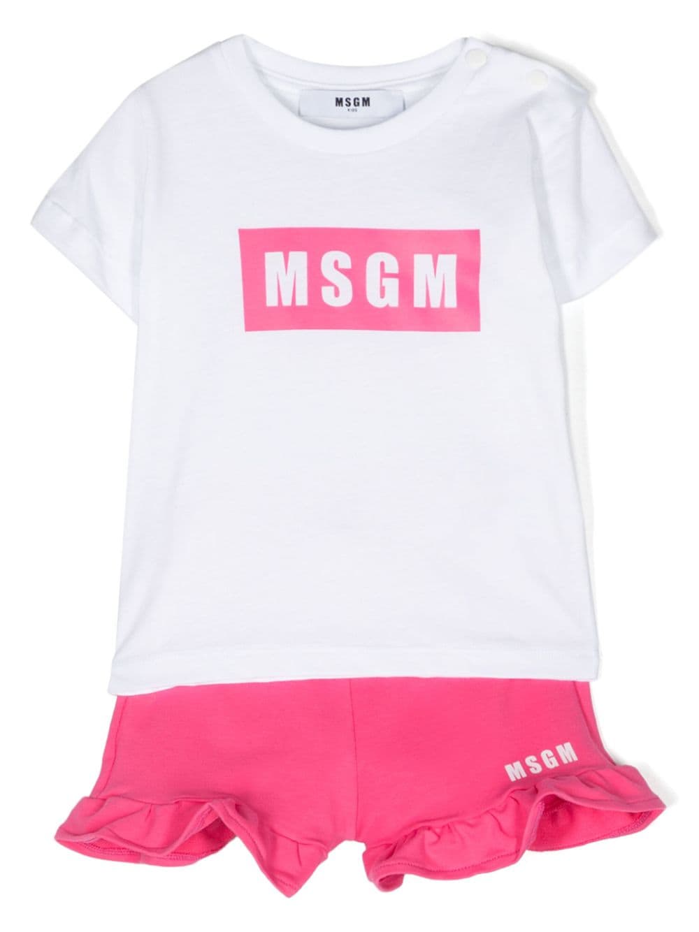 MSGM Kids logo-print T-shirt and shorts set - White von MSGM Kids