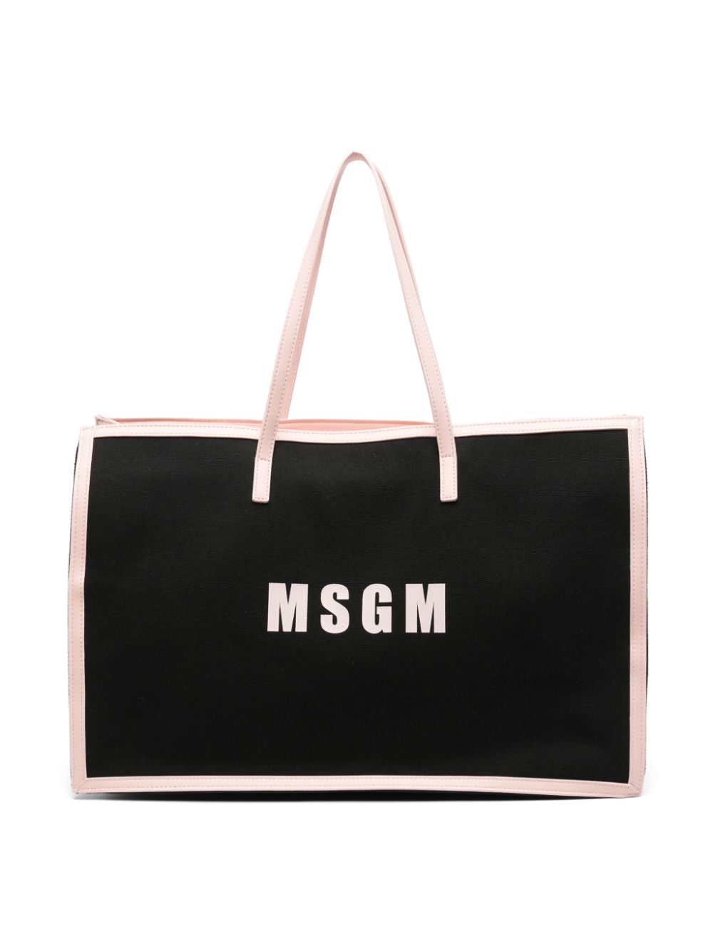 MSGM Kids logo-print contrasting-edge tote bag - Black von MSGM Kids