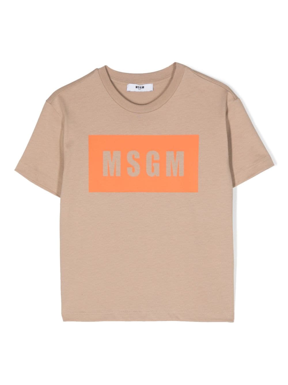 MSGM Kids logo-print cotton T-Shirt - Neutrals von MSGM Kids