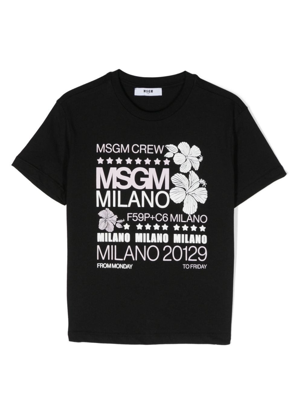 MSGM Kids logo-print cotton T-shirt - Black von MSGM Kids