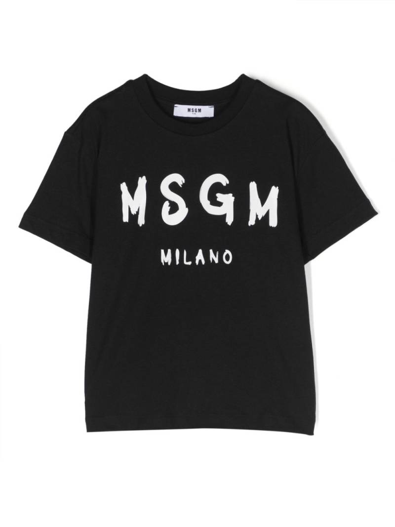 MSGM Kids logo-print cotton T-shirt - Black von MSGM Kids