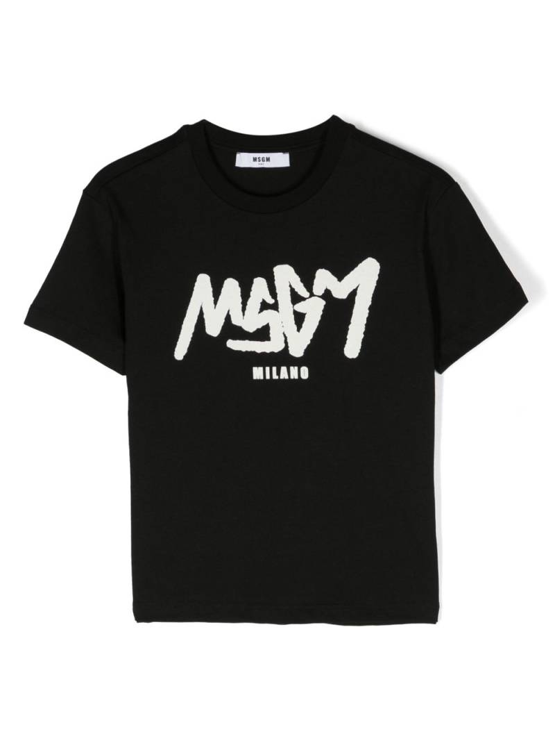 MSGM Kids logo-print cotton T-shirt - Black von MSGM Kids