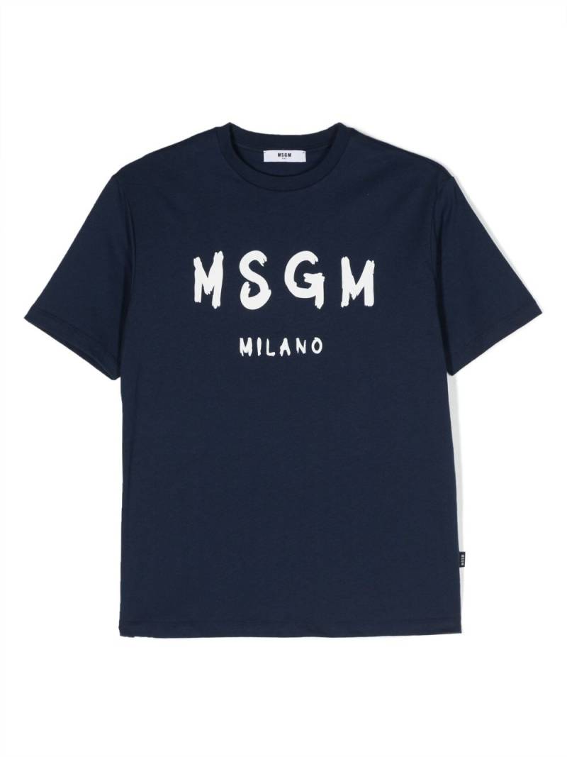 MSGM Kids logo-print cotton T-shirt - Blue von MSGM Kids