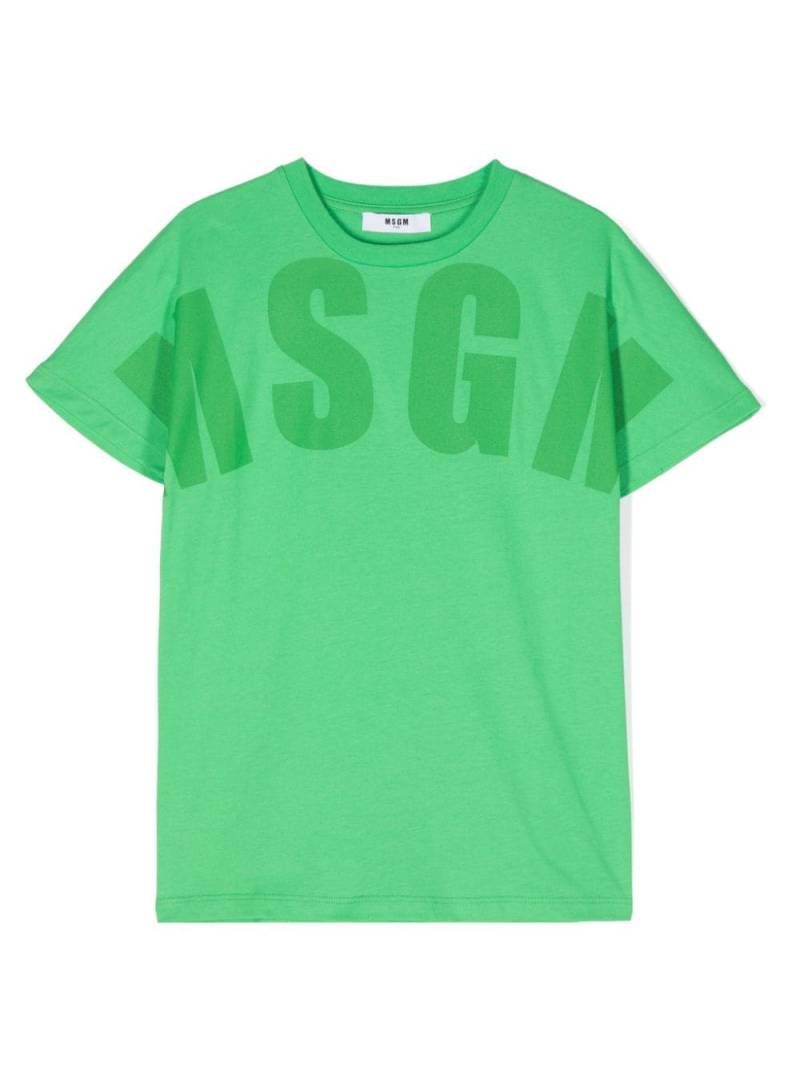 MSGM Kids logo-print cotton T-shirt - Green von MSGM Kids
