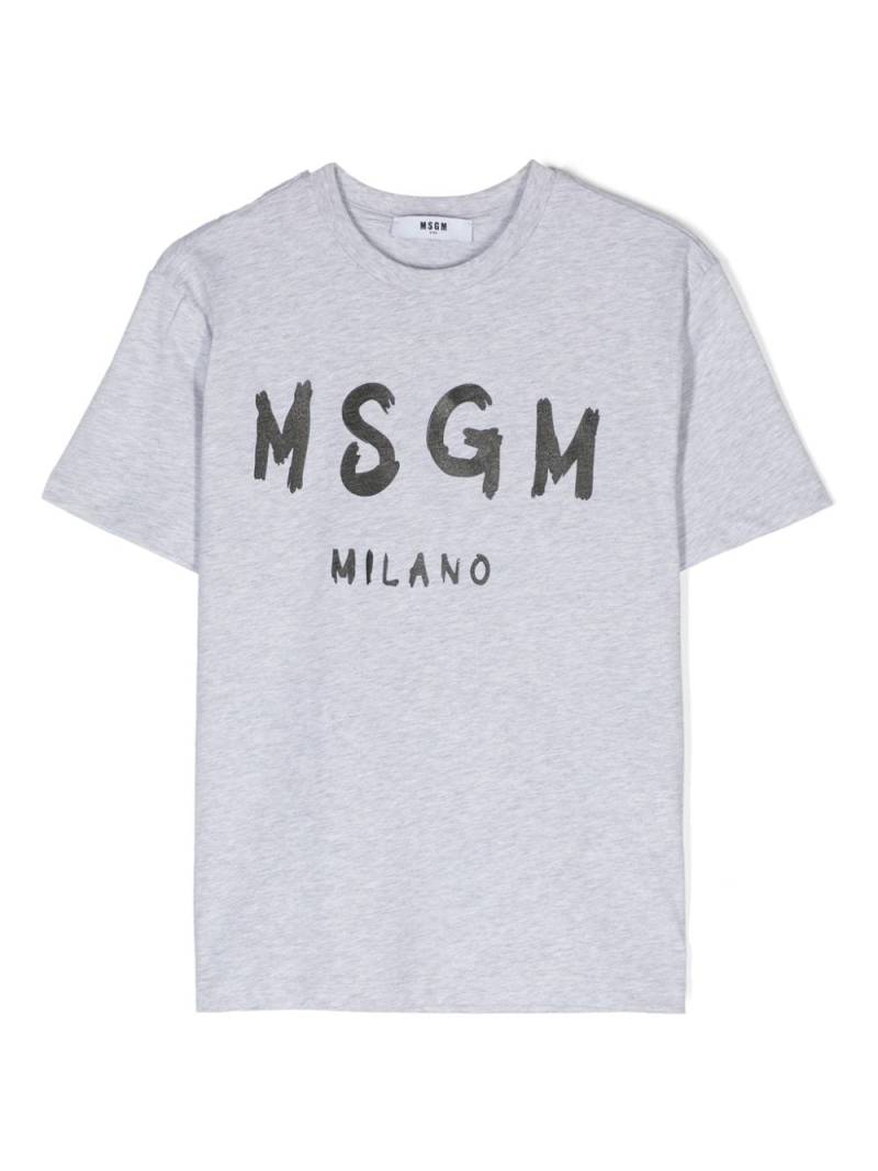 MSGM Kids logo-print cotton T-shirt - Grey von MSGM Kids