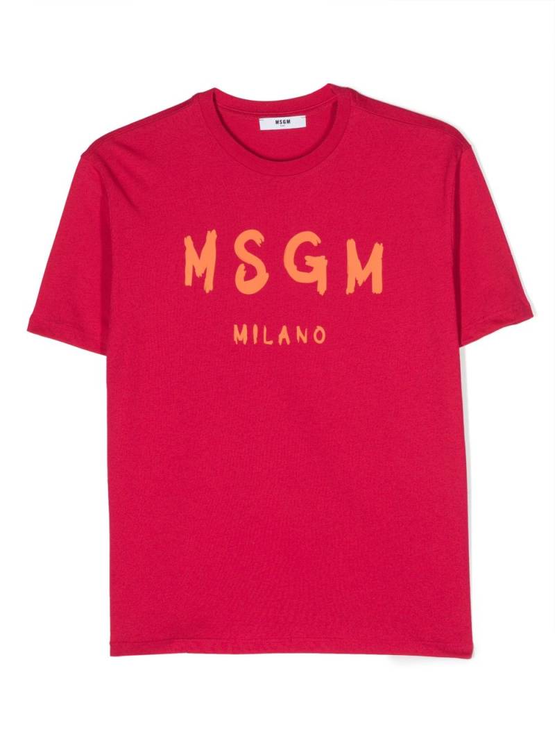 MSGM Kids logo-print cotton T-shirt - Pink von MSGM Kids