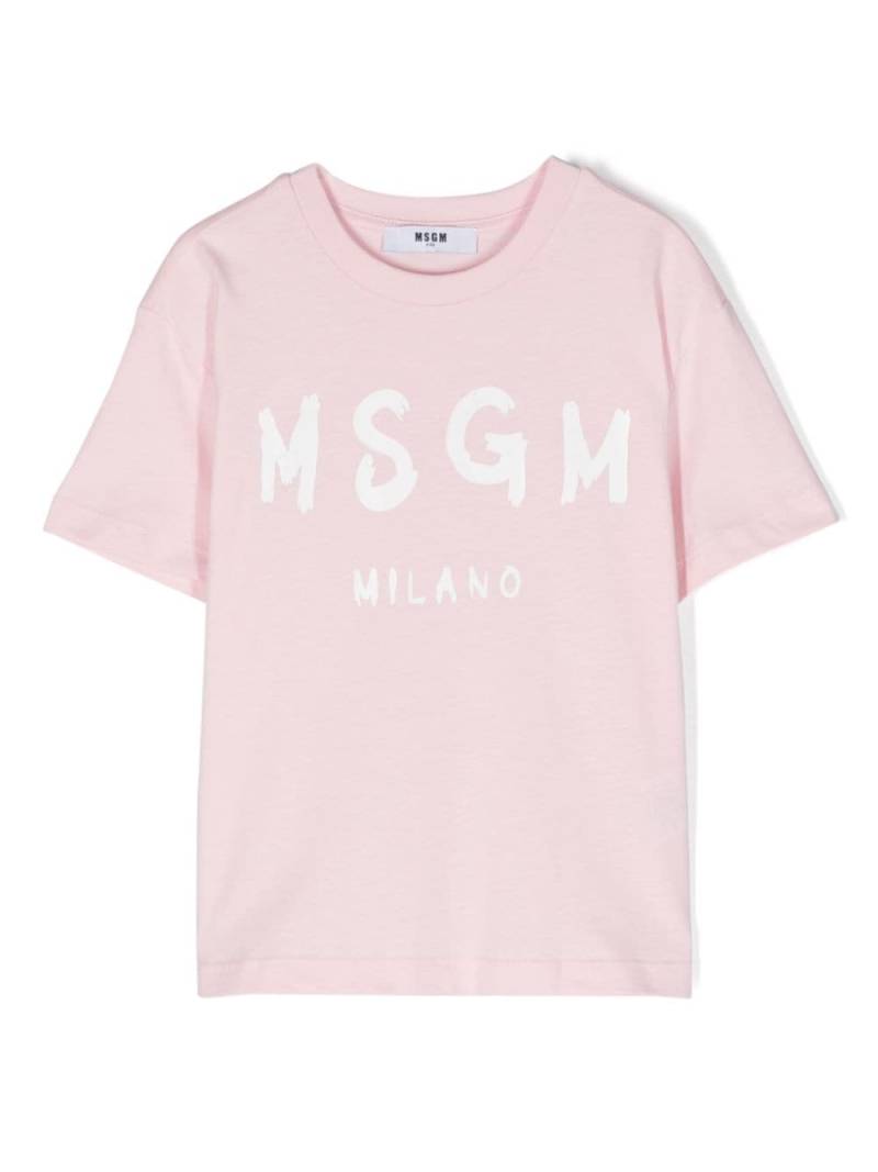 MSGM Kids logo-print cotton T-shirt - Pink von MSGM Kids