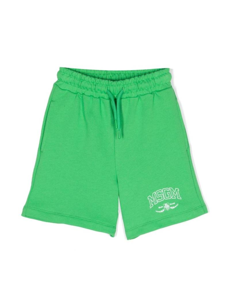 MSGM Kids logo-print cotton bermuda shorts - Green von MSGM Kids