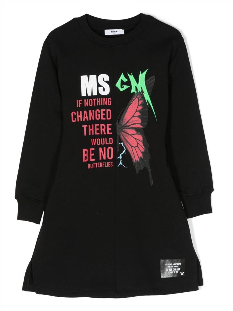 MSGM Kids logo-print cotton dress - Black von MSGM Kids