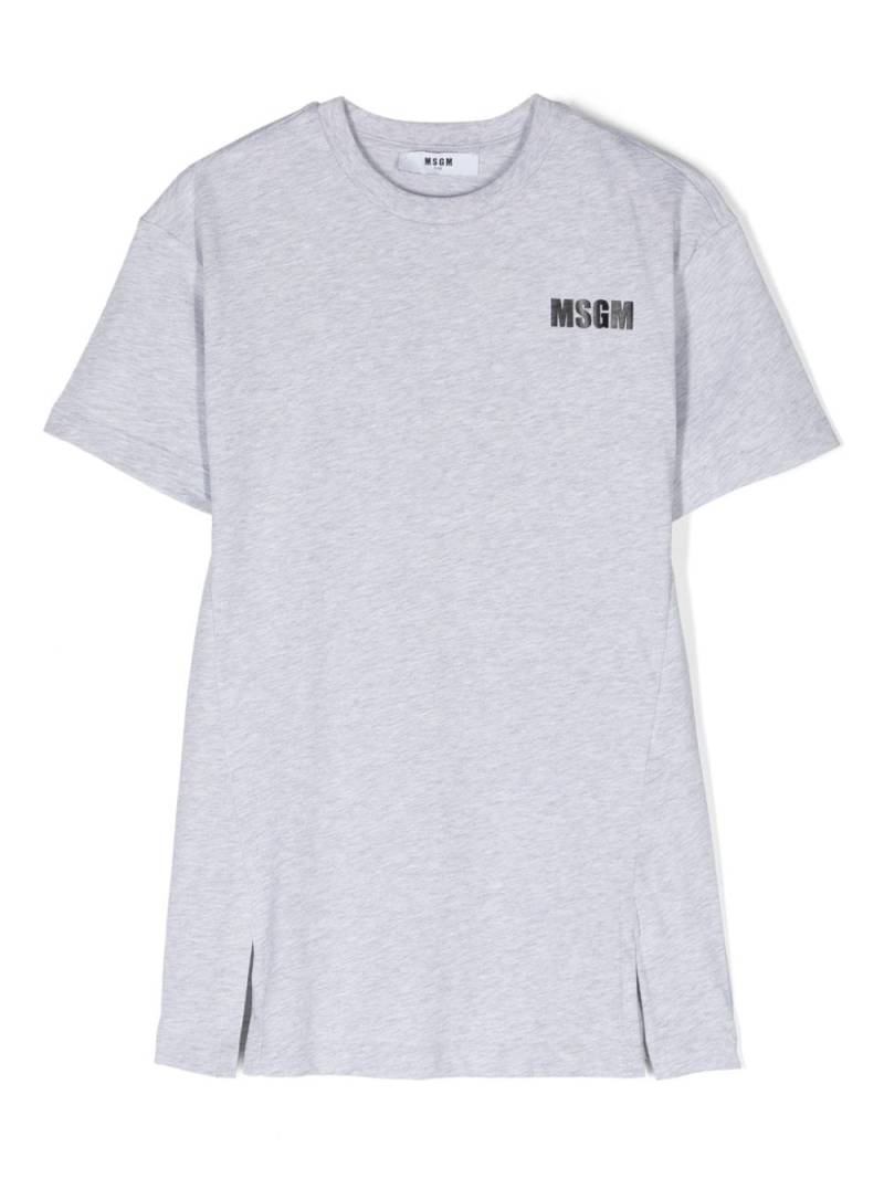 MSGM Kids logo-print cotton dress - Grey von MSGM Kids