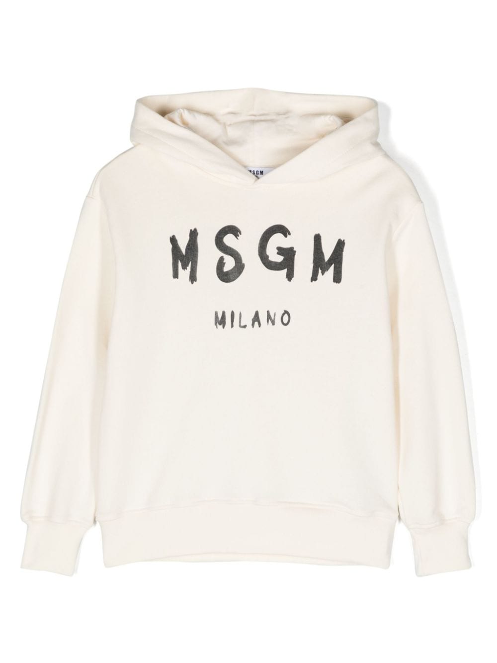 MSGM Kids logo-print cotton hoodie - Neutrals von MSGM Kids