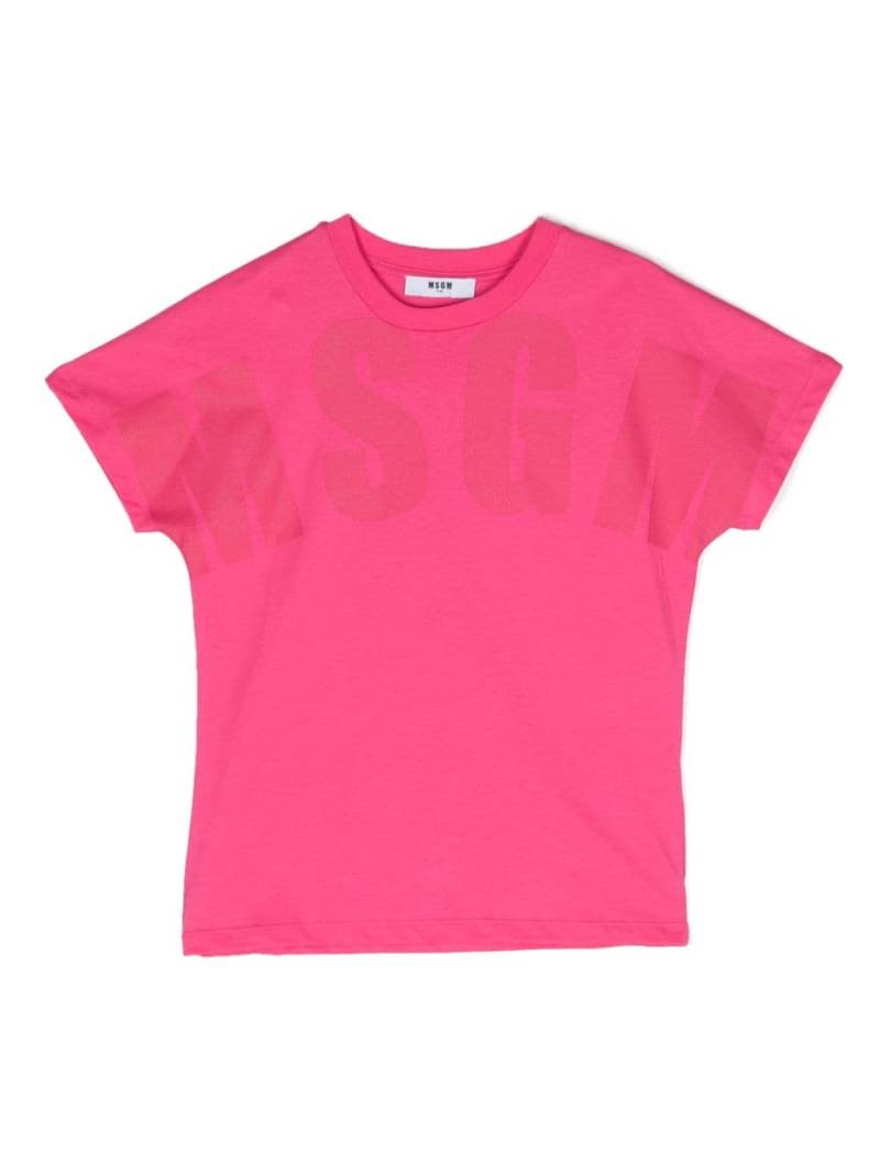 MSGM Kids logo-print cotton mid-length dress - Pink von MSGM Kids