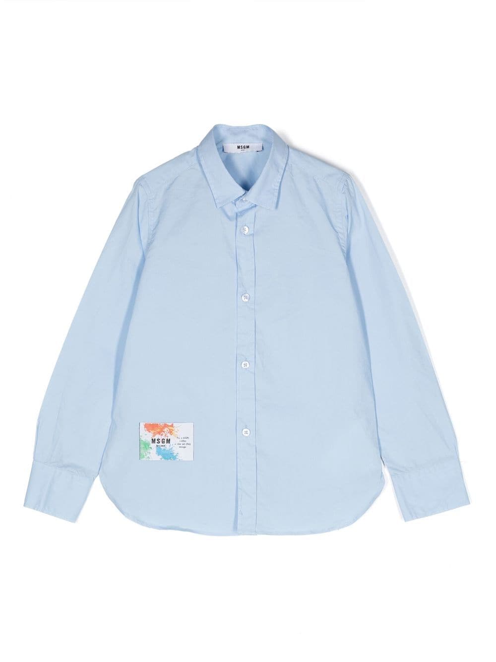 MSGM Kids logo-print cotton shirt - Blue von MSGM Kids