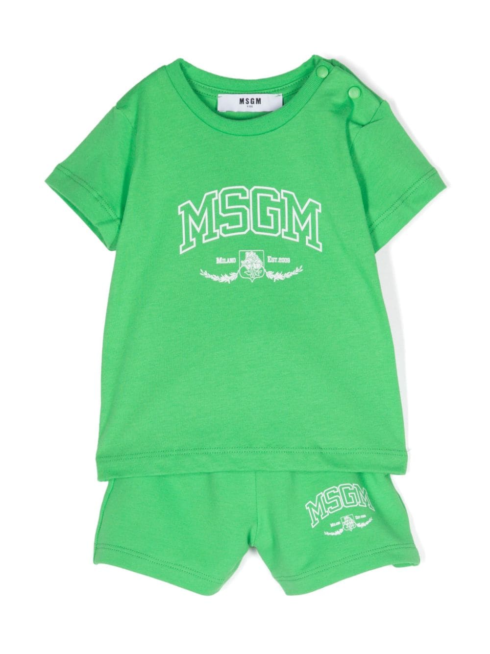 MSGM Kids logo-print cotton shorts set - Green von MSGM Kids