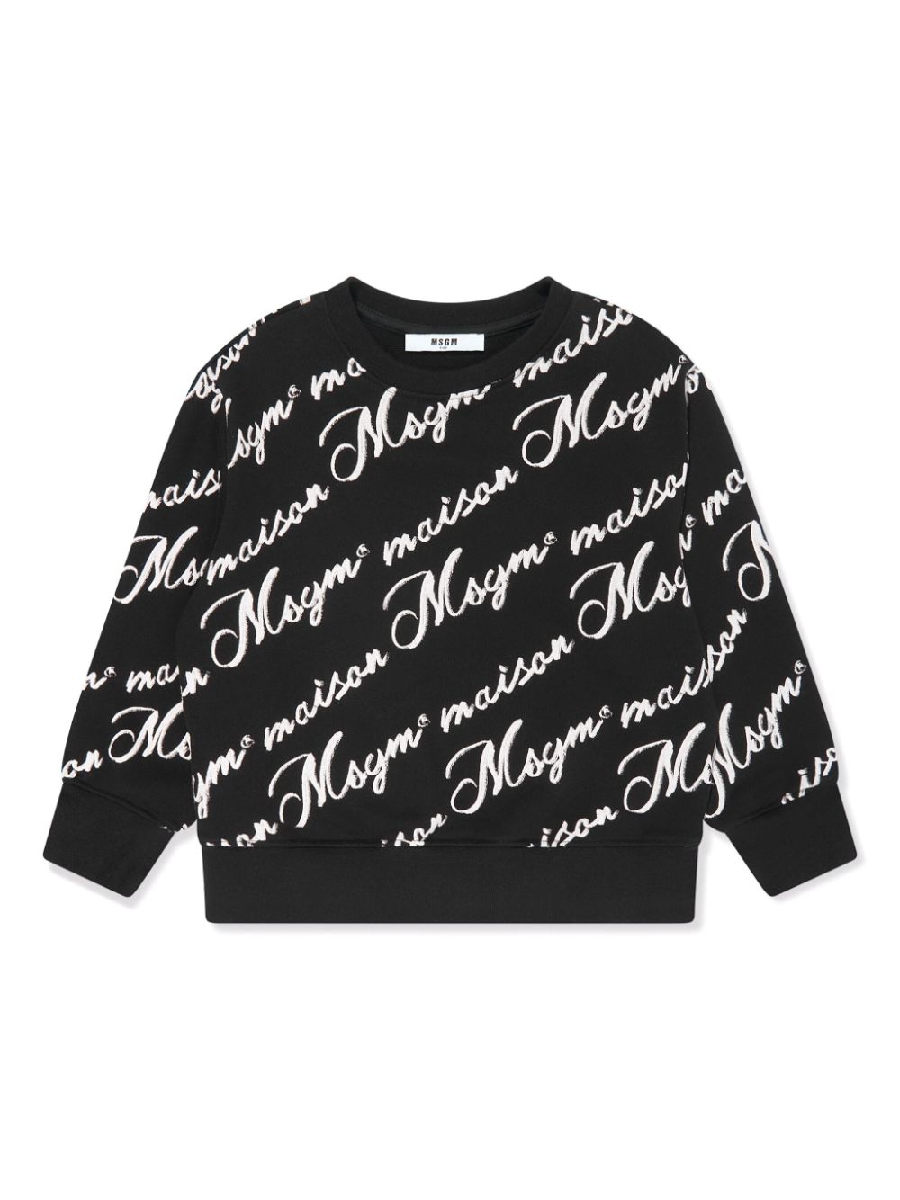 MSGM Kids logo-print cotton sweatshirt - Black von MSGM Kids