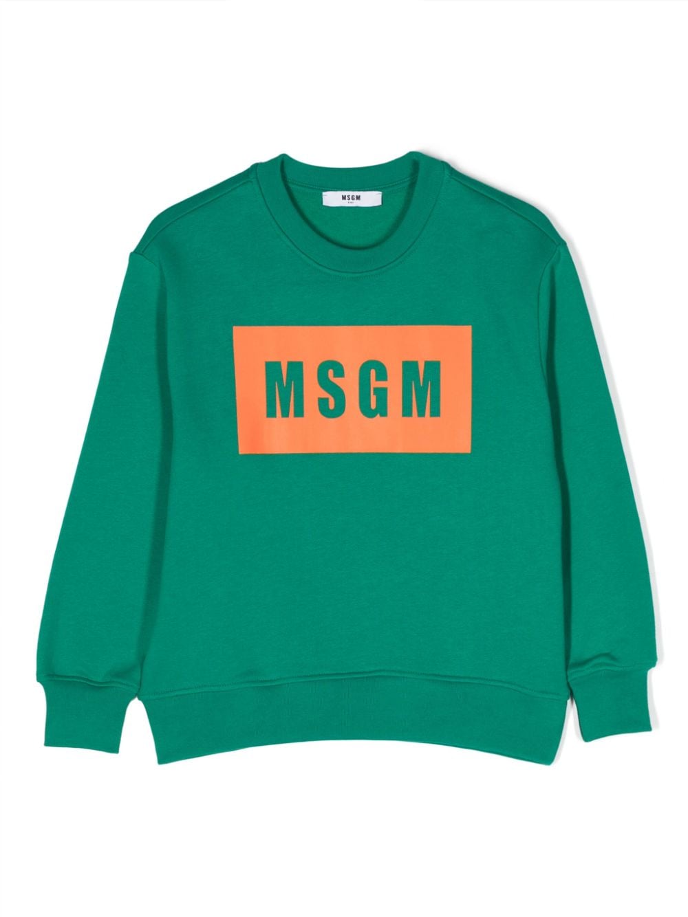 MSGM Kids logo-print cotton sweatshirt - Green von MSGM Kids