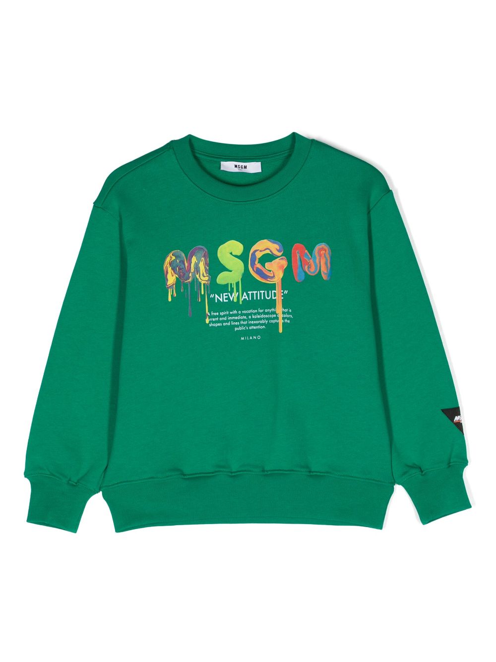 MSGM Kids logo-print cotton sweatshirt - Green von MSGM Kids