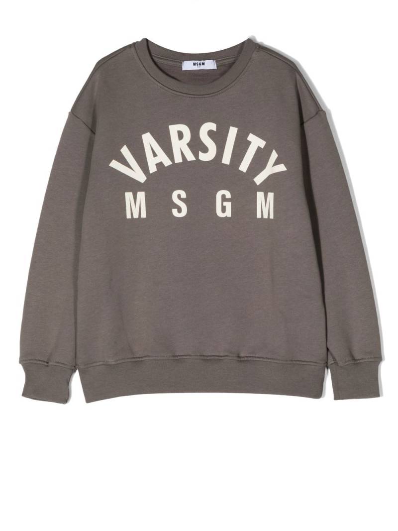 MSGM Kids logo-print cotton sweatshirt - Grey von MSGM Kids