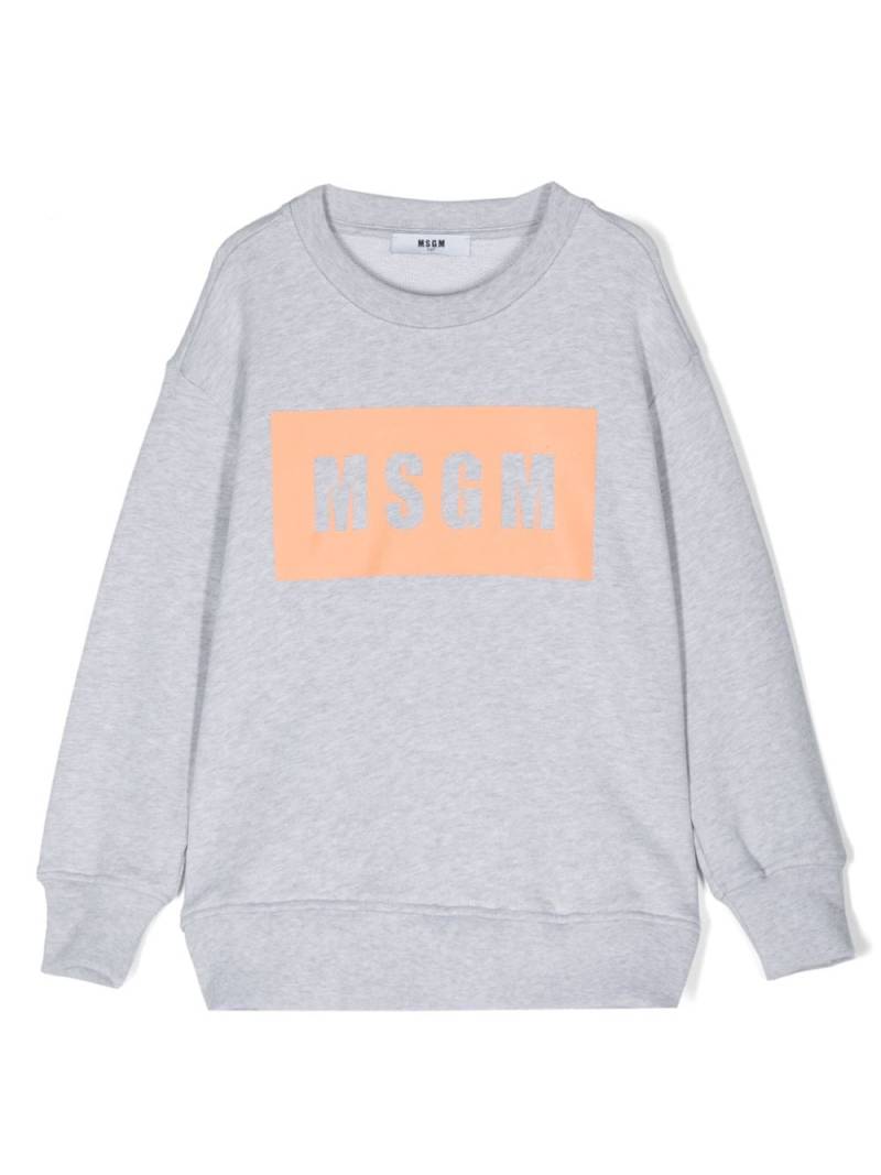 MSGM Kids logo-print cotton sweatshirt - Grey von MSGM Kids